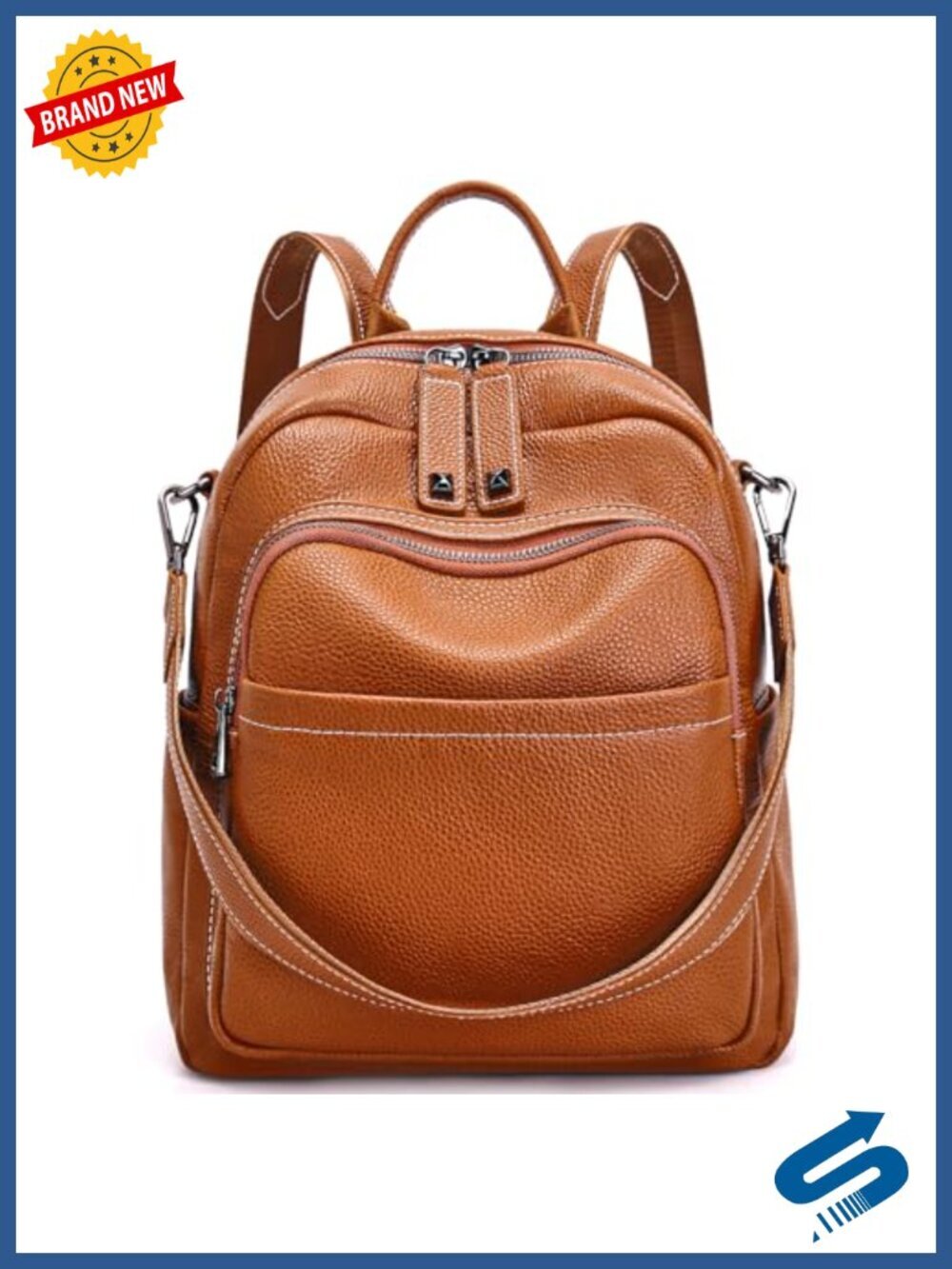 Genuine Leather Convertible Anti Theft Backpack Purse - Soft Travel Backpack
